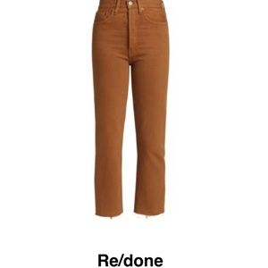 Re/done ultra high rise stove pipe denim